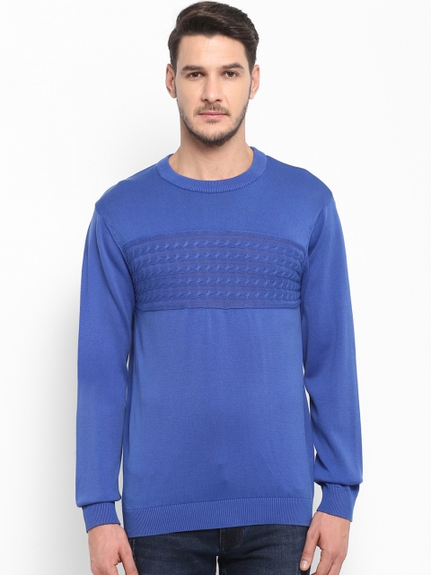 

ColorPlus Men Blue Self Design Pullover