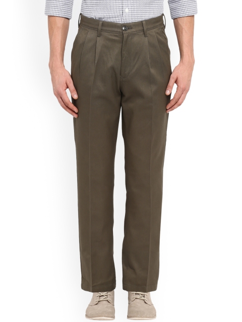 

ColorPlus Men Khaki Regular Fit Solid Regular Trousers