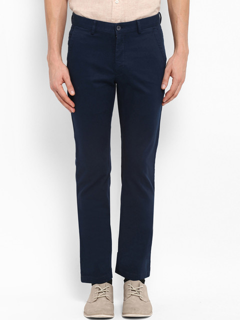 

ColorPlus Men Blue Regular Fit Solid Regular Trousers