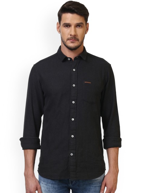 

ColorPlus Men Black Solid Casual Shirt