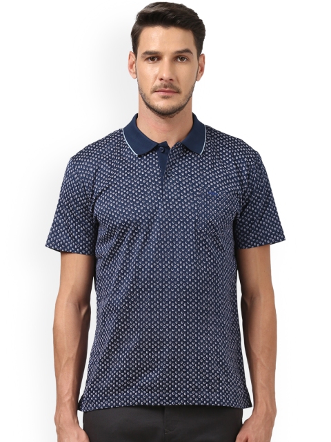 

ColorPlus Men Navy Blue Printed Polo Collar T-shirt