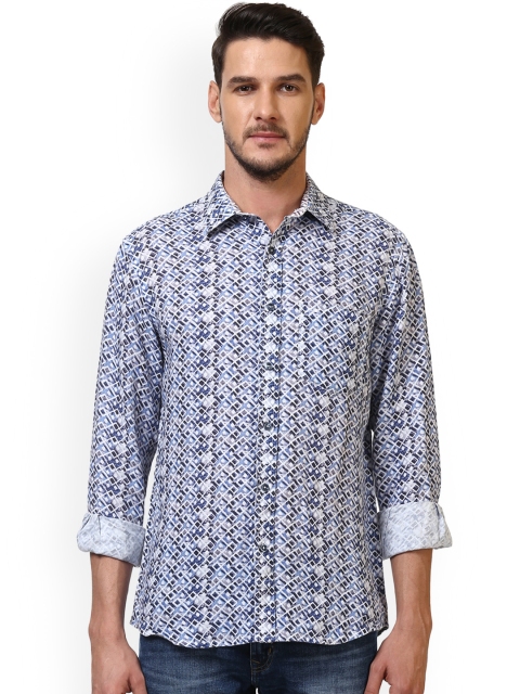 

ColorPlus Men Blue & White Tailored Fit Printed Casual Shirt