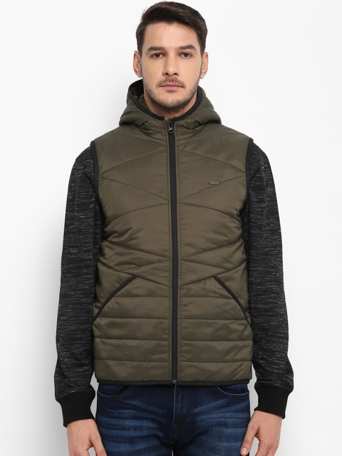 

ColorPlus Men Green Solid Hooded Padded Jacket