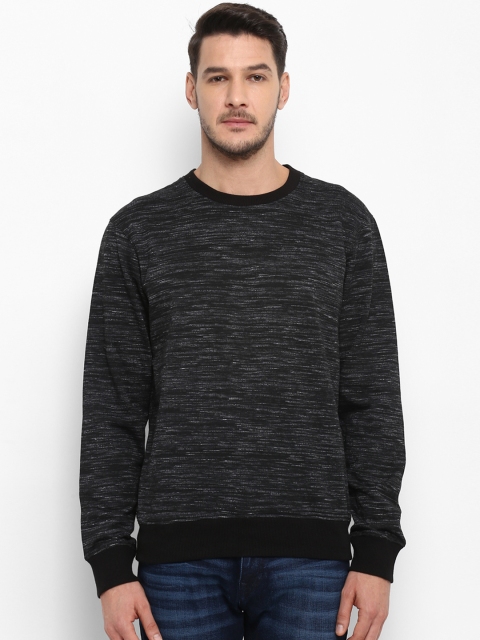 

ColorPlus Men Black & Grey Self Design Sweatshirt