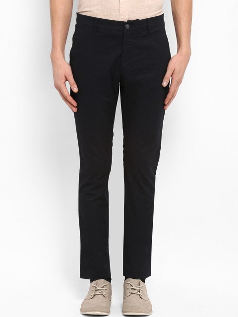 

ColorPlus Men Black Regular Fit Printed Regular Trousers