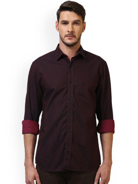 

ColorPlus Men Black & Red Tailored Fit Printed Casual Shirt