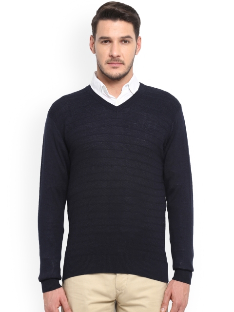 

ColorPlus Men Navy Blue Solid Pullover