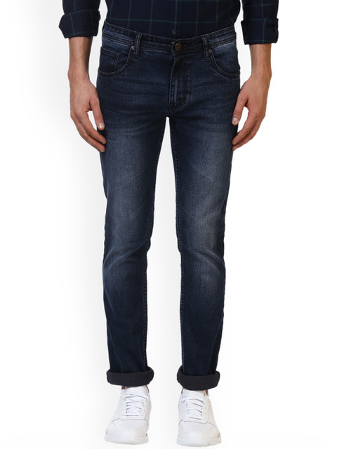 

ColorPlus Men Navy Blue Tapered Fit Mid-Rise Clean Look Stretchable Jeans