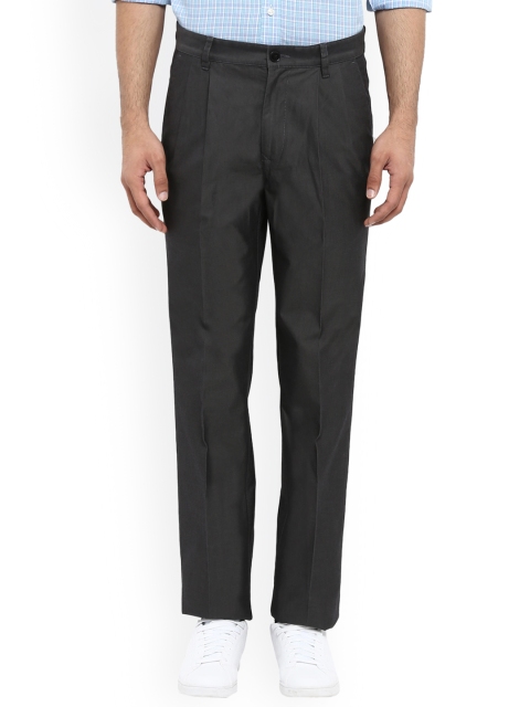 

ColorPlus Men Charcoal Grey Regular Fit Solid Regular Trousers