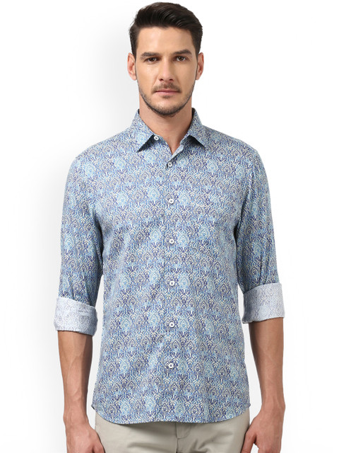 

ColorPlus Men Blue & White Tailored Fit Printed Casual Shirt