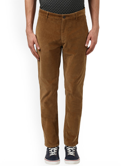 

ColorPlus Men Brown Regular Fit Self Design Regular Trousers