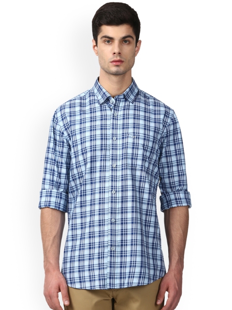 

ColorPlus Men Blue Tailored Fit Checked Casual Shirt