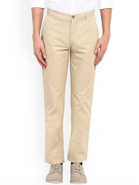 

ColorPlus Men Beige Regular Fit Solid Regular Trousers