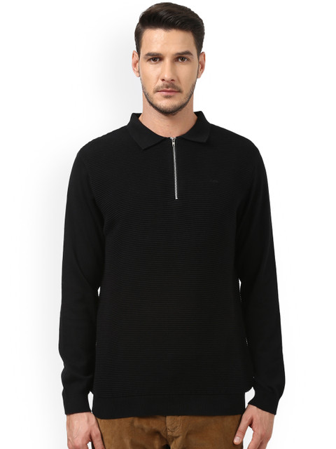 

ColorPlus Men Black Self Design T-shirt