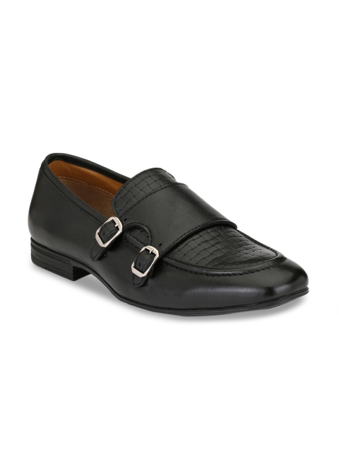 

Alberto Torresi Men Black Leather Formal Monk Shoes