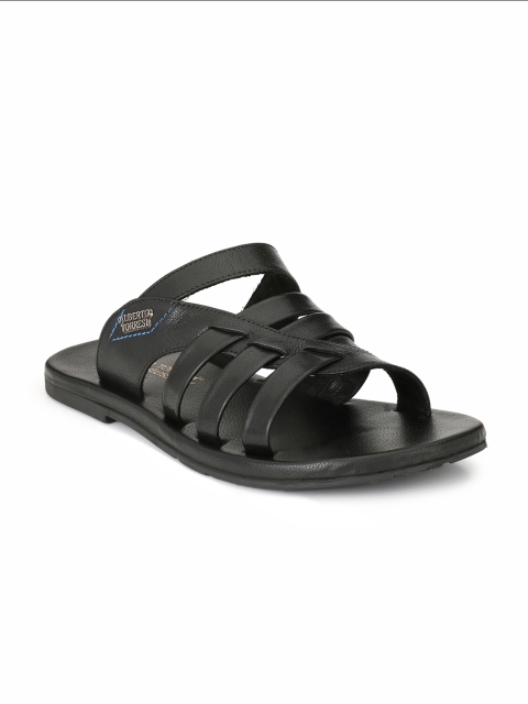 

Alberto Torresi Men Black Leather Comfort Sandals