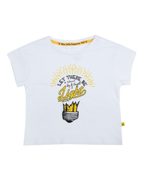 

Allen Solly Junior Girls White Printed Round Neck T-shirt