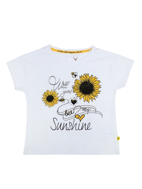 

Allen Solly Junior Girls White Printed Round Neck T-shirt