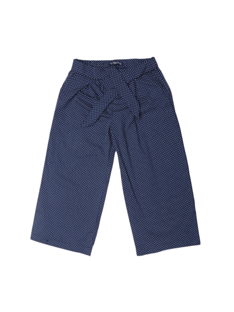 

Allen Solly Junior Girls Navy Blue Regular Fit Printed Regular Trousers