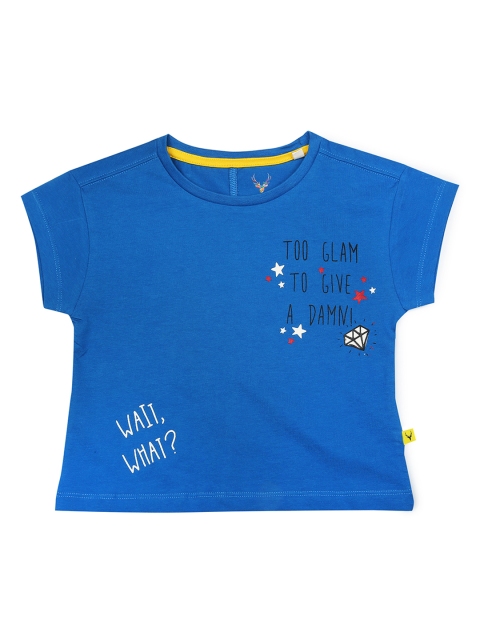 

Allen Solly Junior Girls Blue Printed Round Neck T-shirt