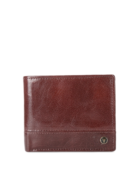 

Van Heusen Men Brown Textured Leather Two Fold Wallet