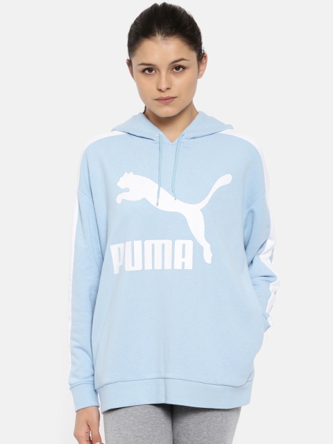 

Puma Women Blue Classics Logo T7 Printed Hoody Sweatshirt