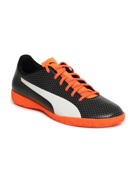 

Puma Men Black & Orange Colourblocked Spirit IT Indoor Soccer Shoes