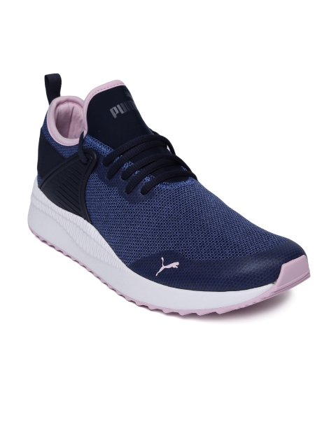 

Puma Men Blue Solid Textured Pacer Next Cage Knit Sneakers