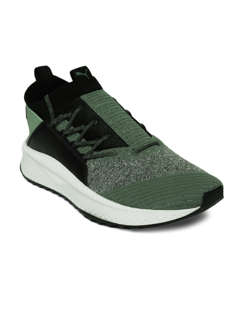 

Puma Men Olive Green & Black Colourblocked TSUGI Jun Baroque Sneakers