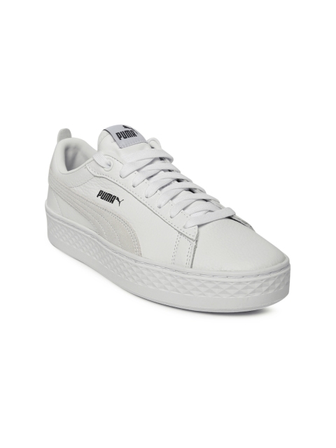 

Puma Women White Smash Platform Sneakers