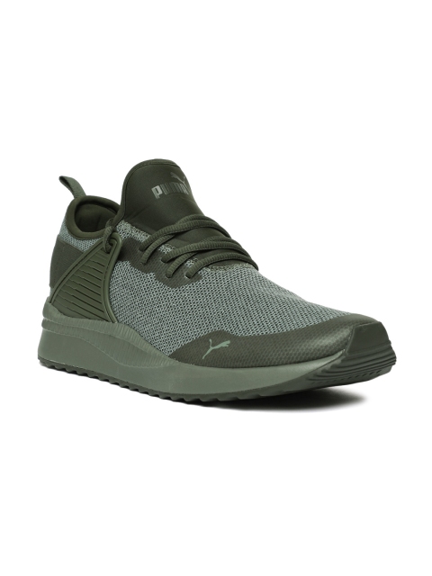 

Puma Men Olive Green Pacer Next Cage Knit Sneakers