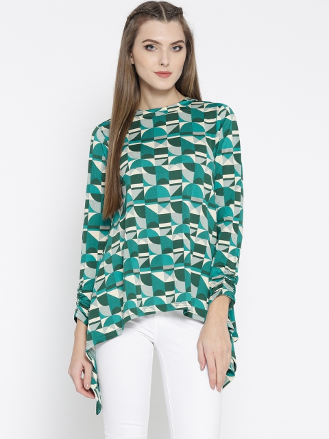 

AND Women Green Printed A-Line Top