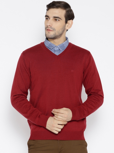 

Raymond Men Maroon Solid Pullover