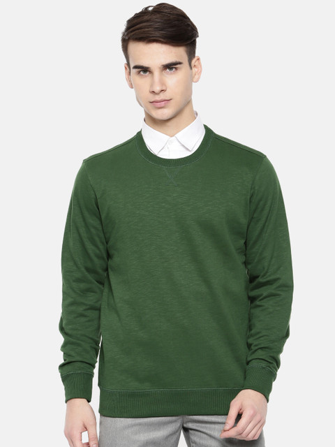 

ColorPlus Men Green Solid Sweatshirt