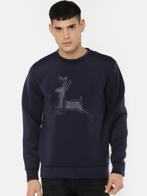 

Parx Men Navy Blue Printed Sweatshirt
