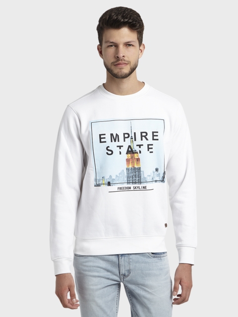 

Parx Men White Printed Sweatshirt