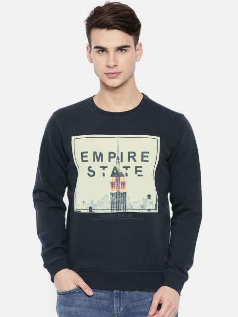 

Parx Men Navy Blue Printed Sweatshirt