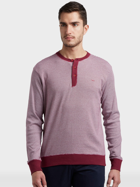

ColorPlus Men Red Striped Sweatshirt