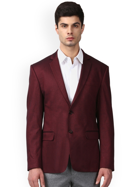 

Park Avenue Men Maroon Slim Fit Single-Breasted Formal Blazer