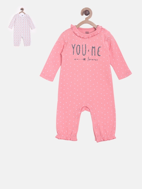 

MINI KLUB Girls Pack of 2 Printed Rompers, Multi