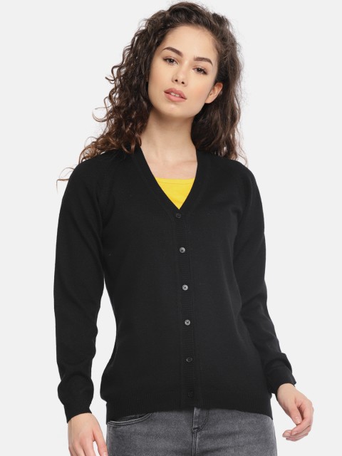 

Monte Carlo Women Black Solid Wool Cardigan
