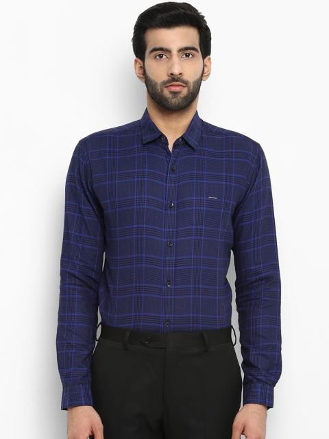 

Park Avenue Men Blue Slim Fit Checked Formal Shirt