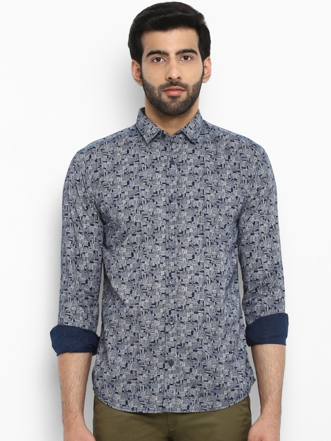 

Park Avenue Men Blue Slim Fit Printed Casual Shirt
