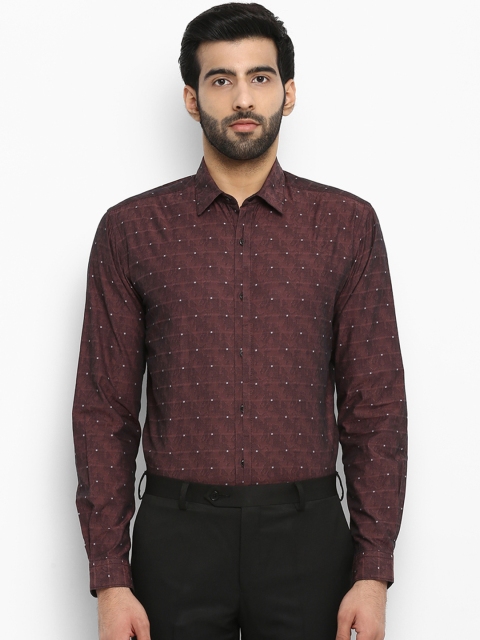 

Park Avenue Men Brown Slim Fit Printed Formal Shirt