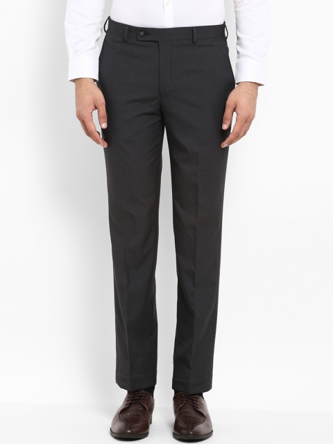 

Park Avenue Men Charcoal Regular Fit Self Design Formal Trousers