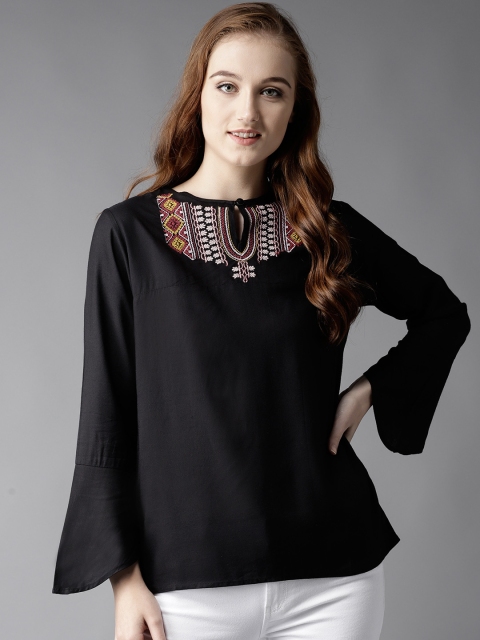 

HERE&NOW Women Black Solid Top