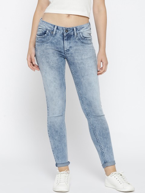 

Pepe Jeans Women Blue Regular Fit Mid-Rise Clean Look Stretchable Jeans
