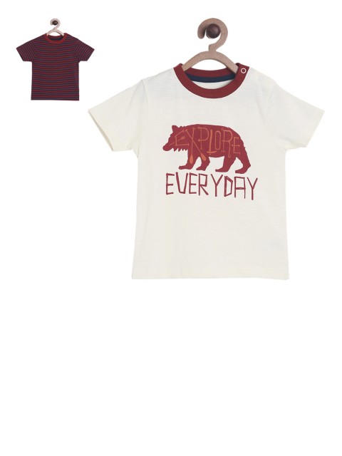 

MINI KLUB Boys Pack of 2 Pure Cotton T-shirts, White