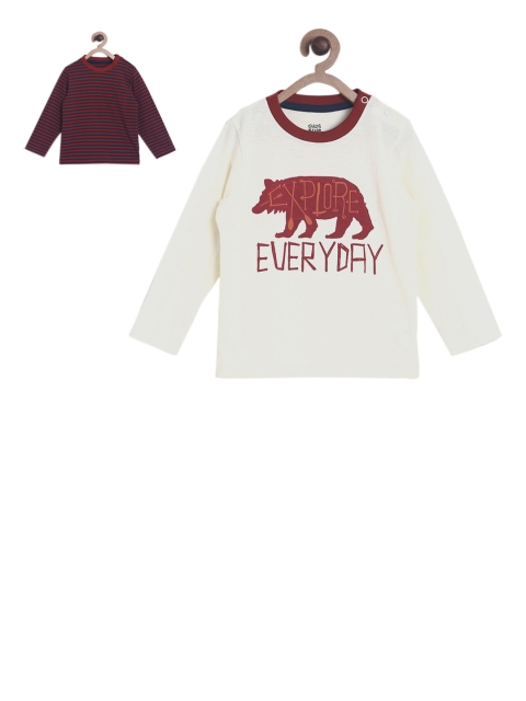 

MINI KLUB Boys Pack of 2 Pure Cotton T-shirts, Multi