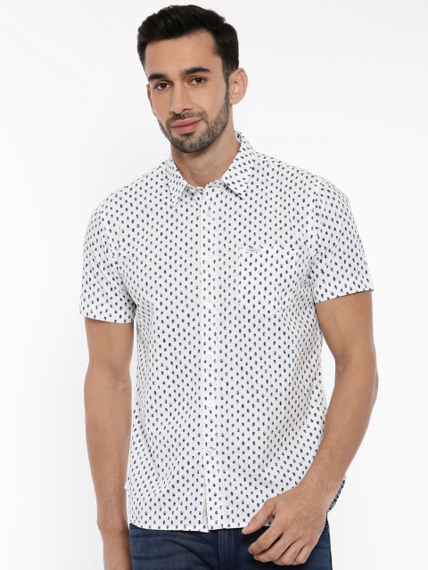 

Pepe Jeans Men White Printed Casual Shirt
